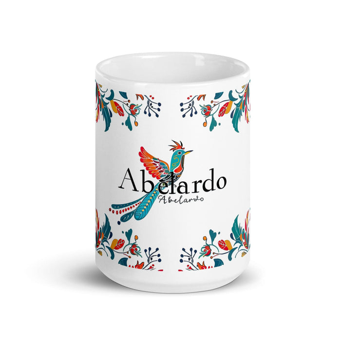 Abelardo Exclusive Name Art Piece Home Office Work Coffee Mug Mexican Spanish Pride Gift Cup One-Of-A-Kind Calligraphy White Glossy Mug | A4 Mexicada