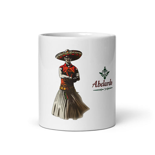 Abelardo Exclusive Name Art Piece Home Office Work Coffee Mug Mexican Spanish Pride Gift Cup One - Of - A - Kind Calligraphy White Glossy Mug | A5 - Mexicada