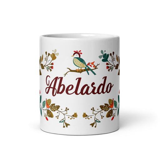 Abelardo Exclusive Name Art Piece Home Office Work Coffee Mug Mexican Spanish Pride Gift Cup One - Of - A - Kind Calligraphy White Glossy Mug | A6 - Mexicada