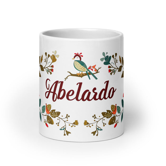 Abelardo Exclusive Name Art Piece Home Office Work Coffee Mug Mexican Spanish Pride Gift Cup One - Of - A - Kind Calligraphy White Glossy Mug | A6 - Mexicada