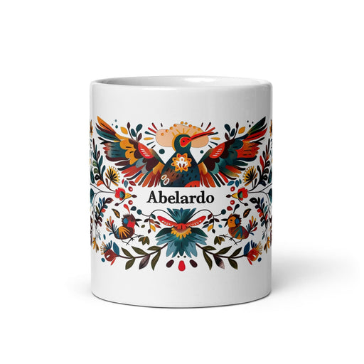 Abelardo Exclusive Name Art Piece Home Office Work Coffee Mug Mexican Spanish Pride Gift Cup One - Of - A - Kind Calligraphy White Glossy Mug | A9 - Mexicada