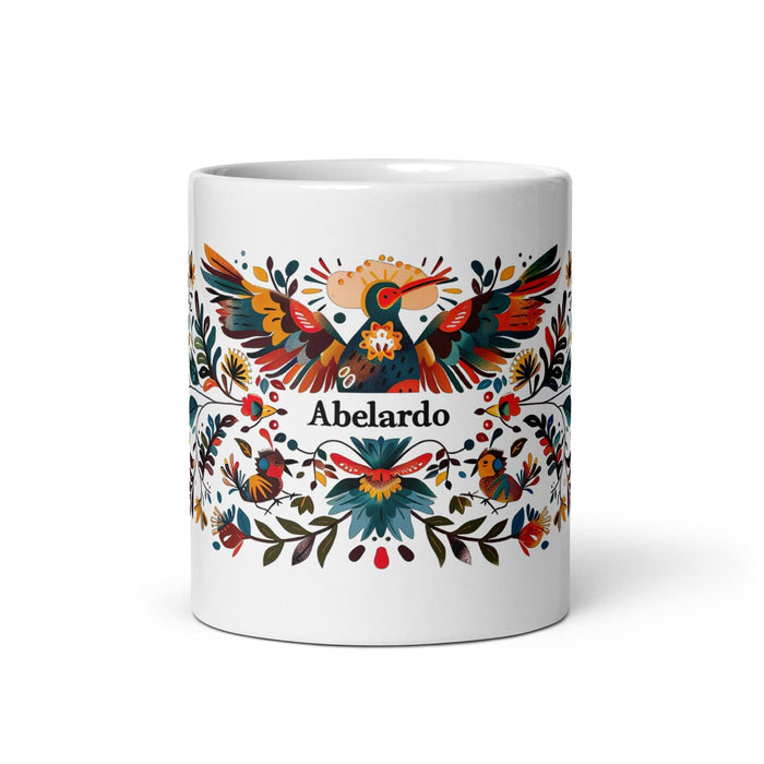 Abelardo Exclusive Name Art Piece Home Office Work Coffee Mug Mexican Spanish Pride Gift Cup One-Of-A-Kind Calligraphy White Glossy Mug | A9 Mexicada