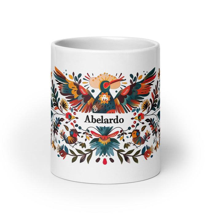 Abelardo Exclusive Name Art Piece Home Office Work Coffee Mug Mexican Spanish Pride Gift Cup One-Of-A-Kind Calligraphy White Glossy Mug | A9 Mexicada