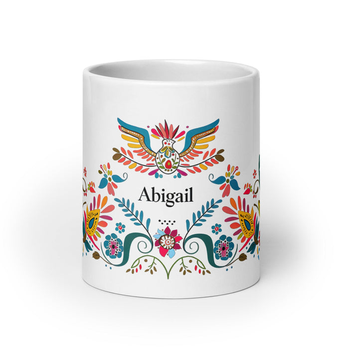 Abigail Exclusive Name Art Piece Home Office Work Coffee Mug Mexican Spanish Pride Gift Cup One - Of - A - Kind Calligraphy White Glossy Mug | A1 - Mexicada