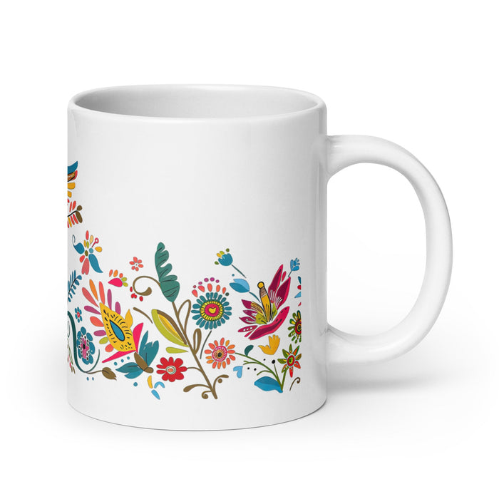 Abigail Exclusive Name Art Piece Home Office Work Coffee Mug Mexican Spanish Pride Gift Cup One - Of - A - Kind Calligraphy White Glossy Mug | A1 - Mexicada