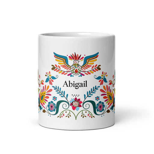 Abigail Exclusive Name Art Piece Home Office Work Coffee Mug Mexican Spanish Pride Gift Cup One - Of - A - Kind Calligraphy White Glossy Mug | A1 - Mexicada