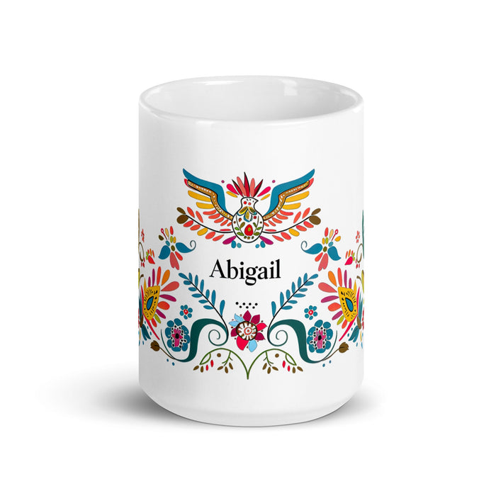 Abigail Exclusive Name Art Piece Home Office Work Coffee Mug Mexican Spanish Pride Gift Cup One - Of - A - Kind Calligraphy White Glossy Mug | A1 - Mexicada