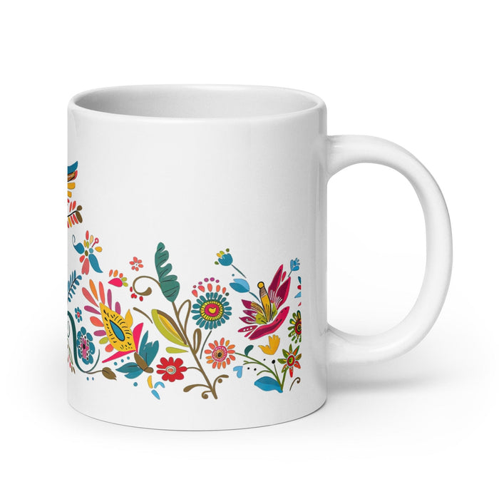 Abigail Exclusive Name Art Piece Home Office Work Coffee Mug Mexican Spanish Pride Gift Cup One-Of-A-Kind Calligraphy White Glossy Mug | A1 Mexicada 20 oz