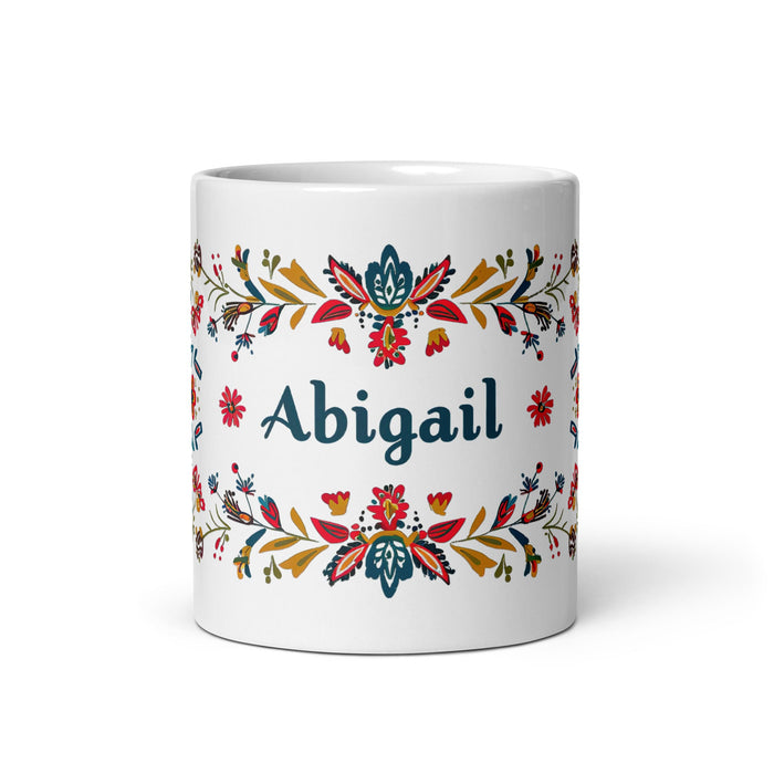 Abigail Exclusive Name Art Piece Home Office Work Coffee Mug Mexican Spanish Pride Gift Cup One - Of - A - Kind Calligraphy White Glossy Mug | A10 - Mexicada