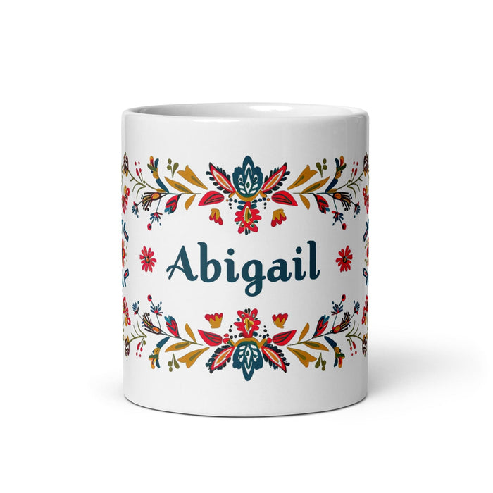 Abigail Exclusive Name Art Piece Home Office Work Coffee Mug Mexican Spanish Pride Gift Cup One-Of-A-Kind Calligraphy White Glossy Mug | A10 Mexicada