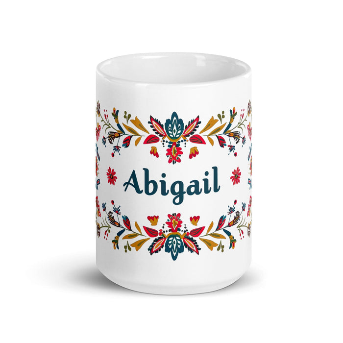 Abigail Exclusive Name Art Piece Home Office Work Coffee Mug Mexican Spanish Pride Gift Cup One-Of-A-Kind Calligraphy White Glossy Mug | A10 Mexicada