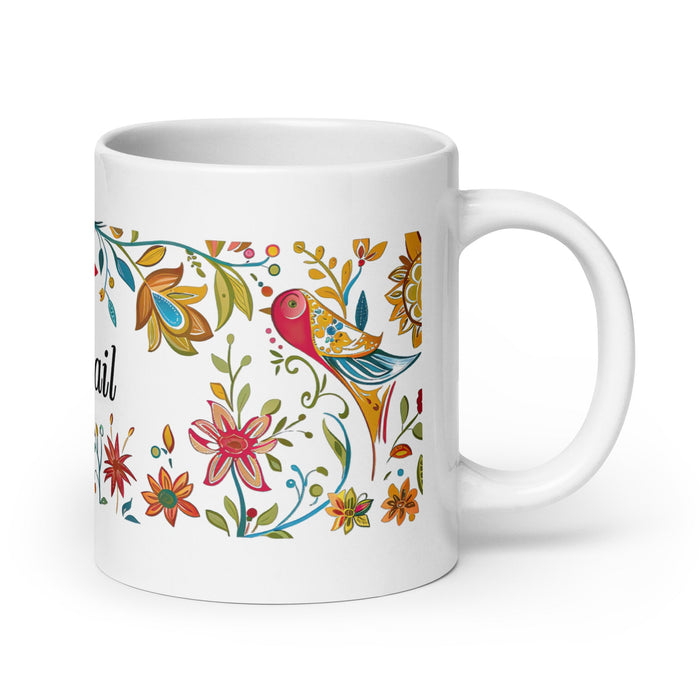 Abigail Exclusive Name Art Piece Home Office Work Coffee Mug Mexican Spanish Pride Gift Cup One - Of - A - Kind Calligraphy White Glossy Mug | A11 - Mexicada