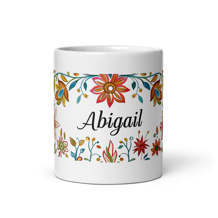 Abigail Exclusive Name Art Piece Home Office Work Coffee Mug Mexican Spanish Pride Gift Cup One-Of-A-Kind Calligraphy White Glossy Mug | A11 Mexicada