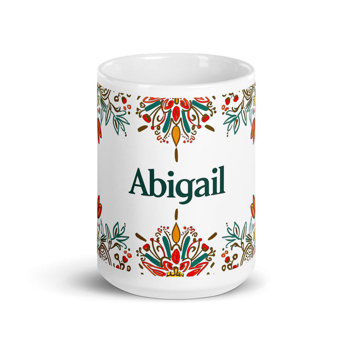 Abigail Exclusive Name Art Piece Home Office Work Coffee Mug Mexican Spanish Pride Gift Cup One - Of - A - Kind Calligraphy White Glossy Mug | A12 - Mexicada