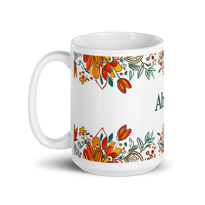 Abigail Exclusive Name Art Piece Home Office Work Coffee Mug Mexican Spanish Pride Gift Cup One - Of - A - Kind Calligraphy White Glossy Mug | A12 - Mexicada