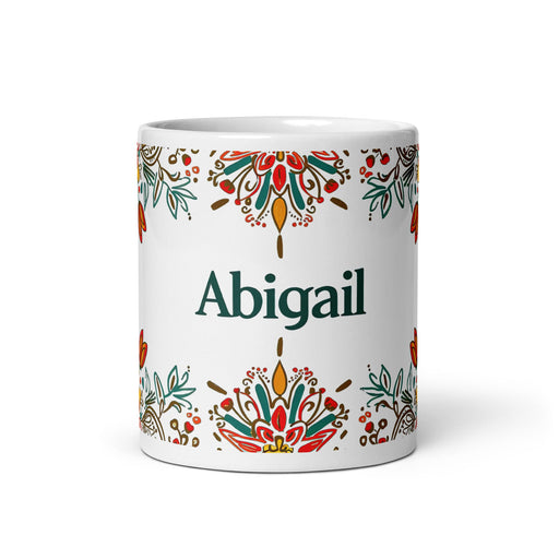 Abigail Exclusive Name Art Piece Home Office Work Coffee Mug Mexican Spanish Pride Gift Cup One - Of - A - Kind Calligraphy White Glossy Mug | A12 - Mexicada