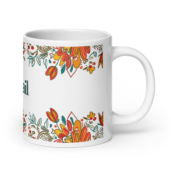 Abigail Exclusive Name Art Piece Home Office Work Coffee Mug Mexican Spanish Pride Gift Cup One - Of - A - Kind Calligraphy White Glossy Mug | A12 - Mexicada