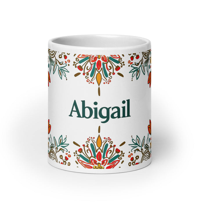 Abigail Exclusive Name Art Piece Home Office Work Coffee Mug Mexican Spanish Pride Gift Cup One - Of - A - Kind Calligraphy White Glossy Mug | A12 - Mexicada