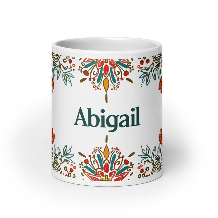 Abigail Exclusive Name Art Piece Home Office Work Coffee Mug Mexican Spanish Pride Gift Cup One-Of-A-Kind Calligraphy White Glossy Mug | A12 Mexicada