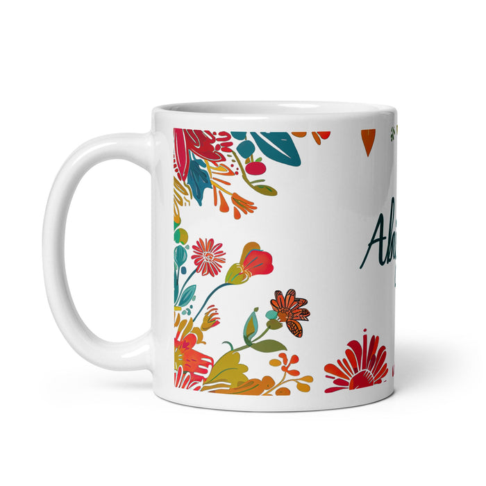 Abigail Exclusive Name Art Piece Home Office Work Coffee Mug Mexican Spanish Pride Gift Cup One - Of - A - Kind Calligraphy White Glossy Mug | A14 - Mexicada