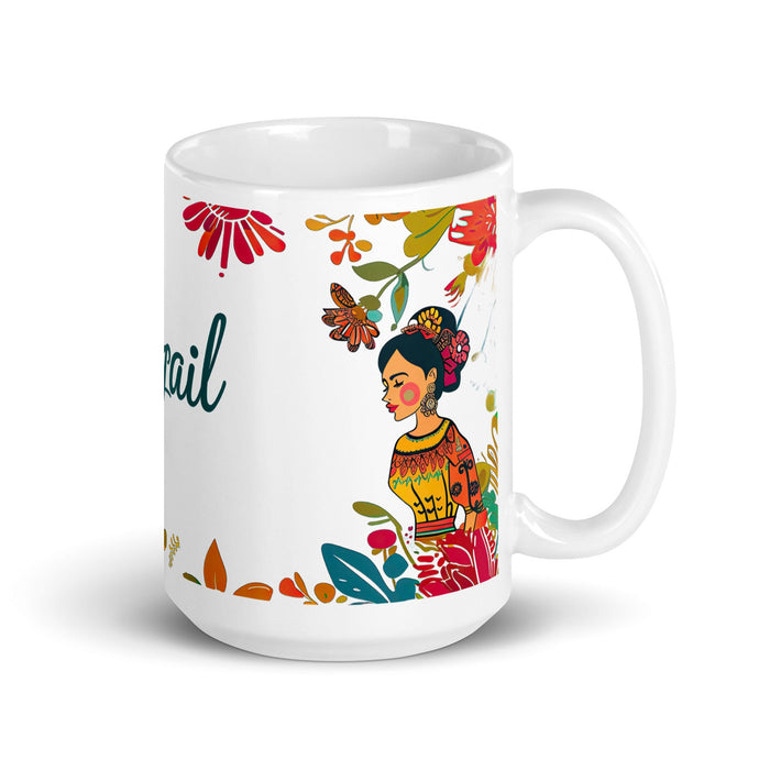 Abigail Exclusive Name Art Piece Home Office Work Coffee Mug Mexican Spanish Pride Gift Cup One - Of - A - Kind Calligraphy White Glossy Mug | A14 - Mexicada