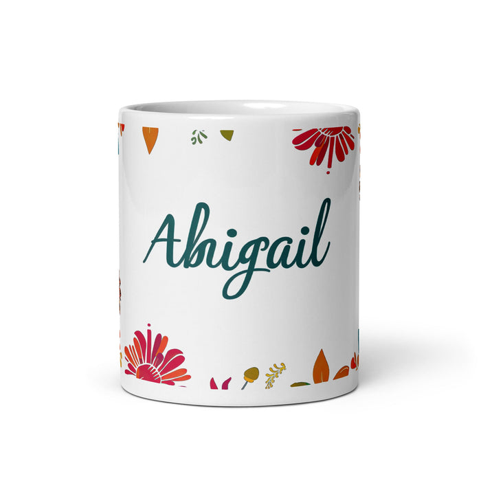 Abigail Exclusive Name Art Piece Home Office Work Coffee Mug Mexican Spanish Pride Gift Cup One - Of - A - Kind Calligraphy White Glossy Mug | A14 - Mexicada