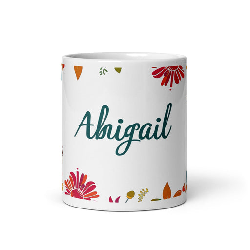 Abigail Exclusive Name Art Piece Home Office Work Coffee Mug Mexican Spanish Pride Gift Cup One-Of-A-Kind Calligraphy White Glossy Mug | A14 Mexicada