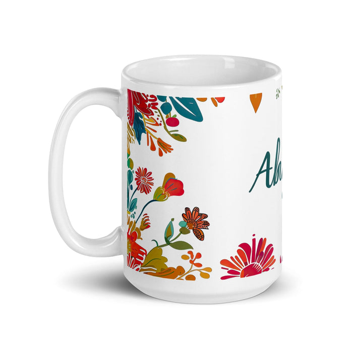 Abigail Exclusive Name Art Piece Home Office Work Coffee Mug Mexican Spanish Pride Gift Cup One-Of-A-Kind Calligraphy White Glossy Mug | A14 Mexicada