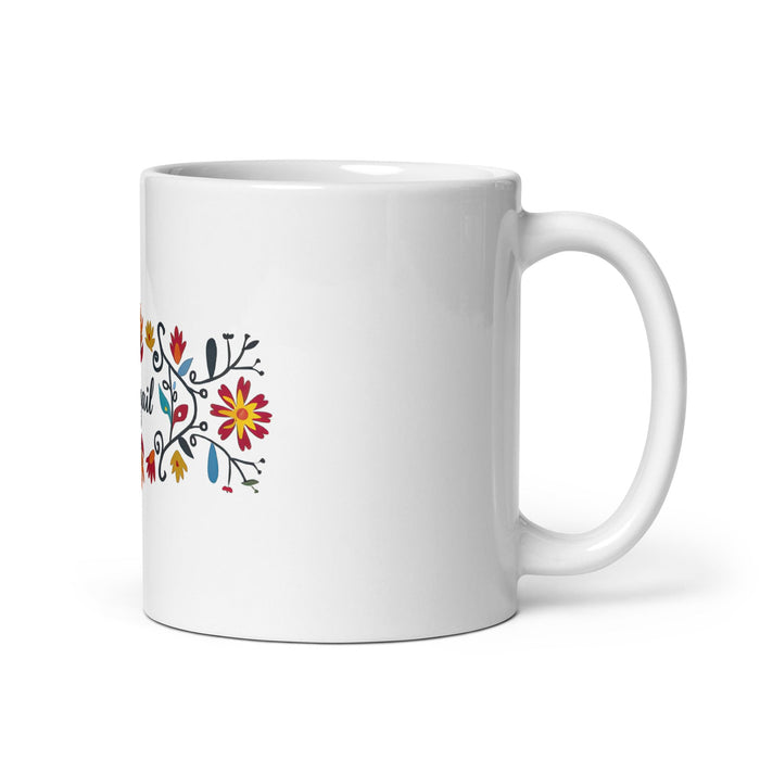 Abigail Exclusive Name Art Piece Home Office Work Coffee Mug Mexican Spanish Pride Gift Cup One - Of - A - Kind Calligraphy White Glossy Mug | A15 - Mexicada