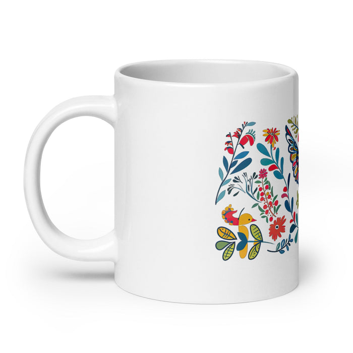 Abigail Exclusive Name Art Piece Home Office Work Coffee Mug Mexican Spanish Pride Gift Cup One - Of - A - Kind Calligraphy White Glossy Mug | A16 - Mexicada