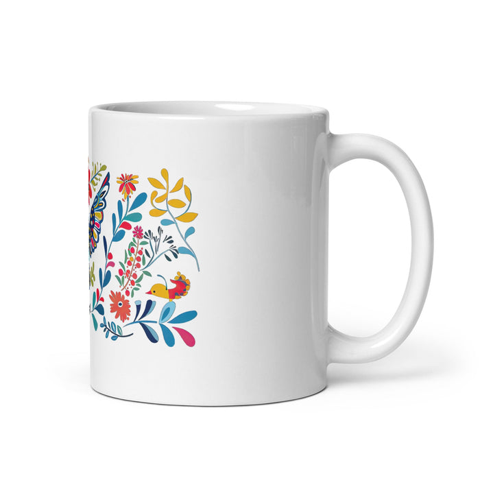 Abigail Exclusive Name Art Piece Home Office Work Coffee Mug Mexican Spanish Pride Gift Cup One - Of - A - Kind Calligraphy White Glossy Mug | A16 - Mexicada