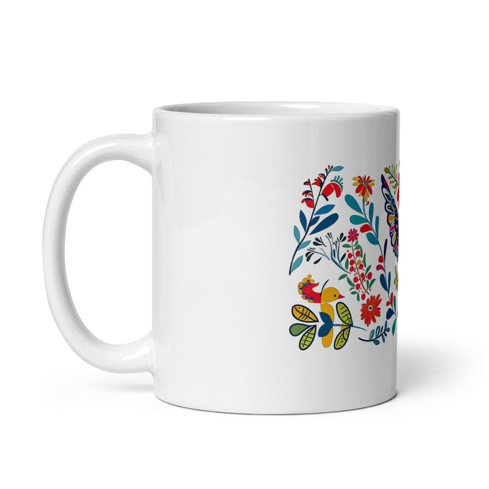 Abigail Exclusive Name Art Piece Home Office Work Coffee Mug Mexican Spanish Pride Gift Cup One-Of-A-Kind Calligraphy White Glossy Mug | A16 Mexicada