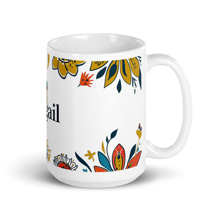 Abigail Exclusive Name Art Piece Home Office Work Coffee Mug Mexican Spanish Pride Gift Cup One - Of - A - Kind Calligraphy White Glossy Mug | A17 - Mexicada