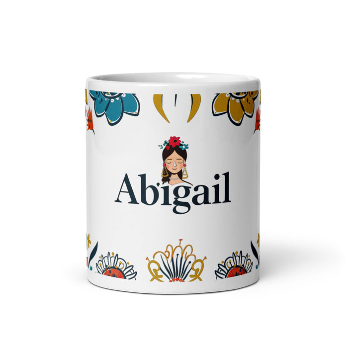 Abigail Exclusive Name Art Piece Home Office Work Coffee Mug Mexican Spanish Pride Gift Cup One - Of - A - Kind Calligraphy White Glossy Mug | A17 - Mexicada