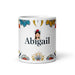 Abigail Exclusive Name Art Piece Home Office Work Coffee Mug Mexican Spanish Pride Gift Cup One - Of - A - Kind Calligraphy White Glossy Mug | A17 - Mexicada