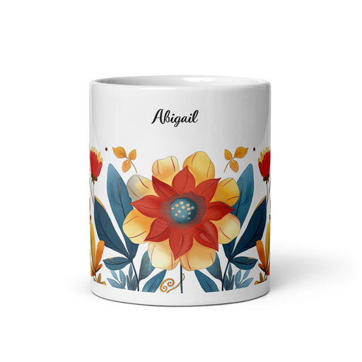 Abigail Exclusive Name Art Piece Home Office Work Coffee Mug Mexican Spanish Pride Gift Cup One-Of-A-Kind Calligraphy White Glossy Mug | A18 Mexicada