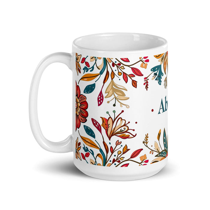 Abigail Exclusive Name Art Piece Home Office Work Coffee Mug Mexican Spanish Pride Gift Cup One-Of-A-Kind Calligraphy White Glossy Mug | A19 Mexicada