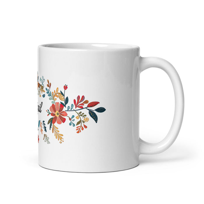 Abigail Exclusive Name Art Piece Home Office Work Coffee Mug Mexican Spanish Pride Gift Cup One - Of - A - Kind Calligraphy White Glossy Mug | A2 - Mexicada