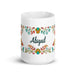 Abigail Exclusive Name Art Piece Home Office Work Coffee Mug Mexican Spanish Pride Gift Cup One - Of - A - Kind Calligraphy White Glossy Mug | A20 - Mexicada