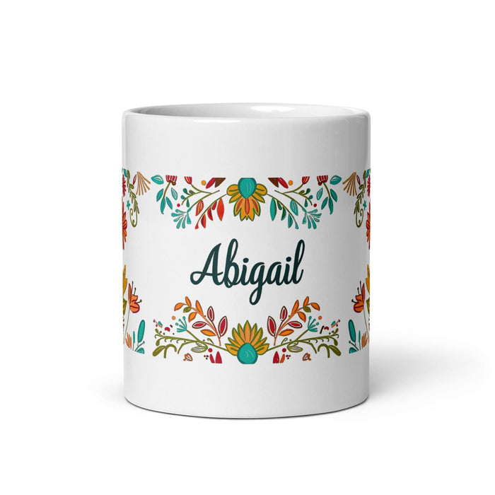 Abigail Exclusive Name Art Piece Home Office Work Coffee Mug Mexican Spanish Pride Gift Cup One-Of-A-Kind Calligraphy White Glossy Mug | A20 Mexicada