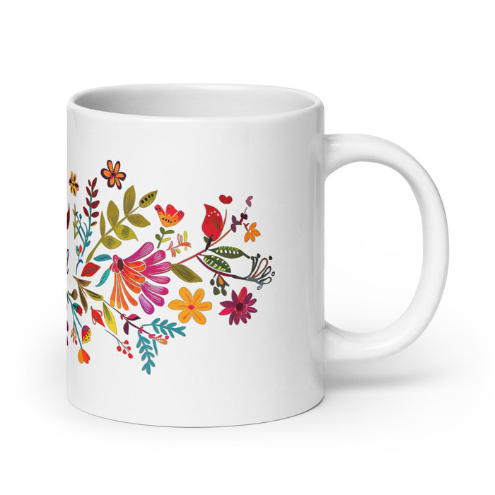 Abigail Exclusive Name Art Piece Home Office Work Coffee Mug Mexican Spanish Pride Gift Cup One - Of - A - Kind Calligraphy White Glossy Mug | A21 - Mexicada