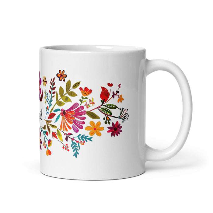 Abigail Exclusive Name Art Piece Home Office Work Coffee Mug Mexican Spanish Pride Gift Cup One - Of - A - Kind Calligraphy White Glossy Mug | A21 - Mexicada