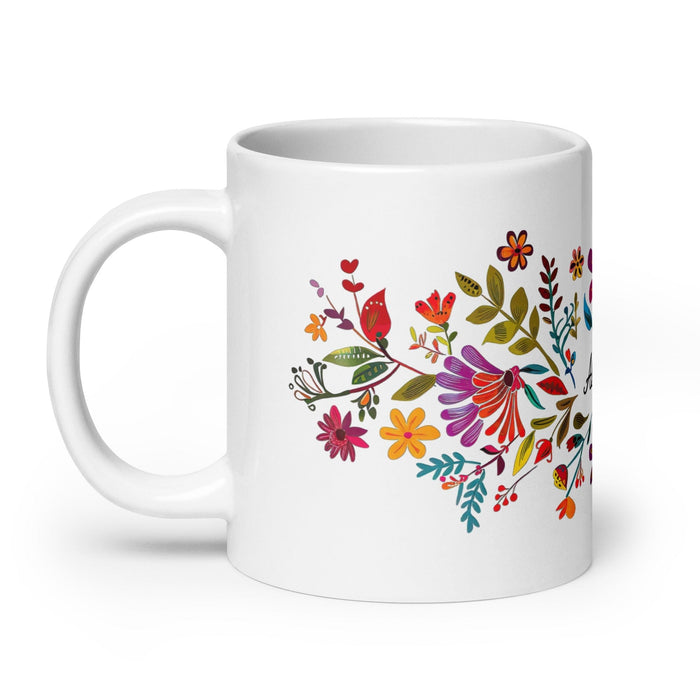 Abigail Exclusive Name Art Piece Home Office Work Coffee Mug Mexican Spanish Pride Gift Cup One-Of-A-Kind Calligraphy White Glossy Mug | A21 Mexicada