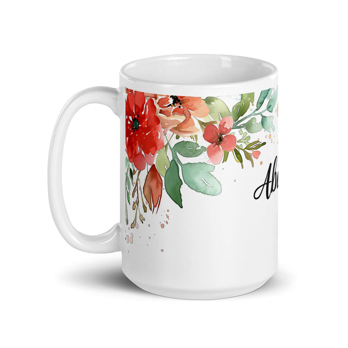 Abigail Exclusive Name Art Piece Home Office Work Coffee Mug Mexican Spanish Pride Gift Cup One - Of - A - Kind Calligraphy White Glossy Mug | A22 - Mexicada