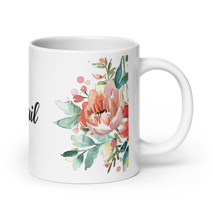 Abigail Exclusive Name Art Piece Home Office Work Coffee Mug Mexican Spanish Pride Gift Cup One-Of-A-Kind Calligraphy White Glossy Mug | A22 Mexicada 20 oz