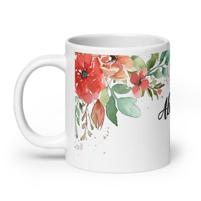 Abigail Exclusive Name Art Piece Home Office Work Coffee Mug Mexican Spanish Pride Gift Cup One-Of-A-Kind Calligraphy White Glossy Mug | A22 Mexicada