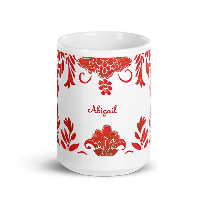 Abigail Exclusive Name Art Piece Home Office Work Coffee Mug Mexican Spanish Pride Gift Cup One - Of - A - Kind Calligraphy White Glossy Mug | A23 - Mexicada