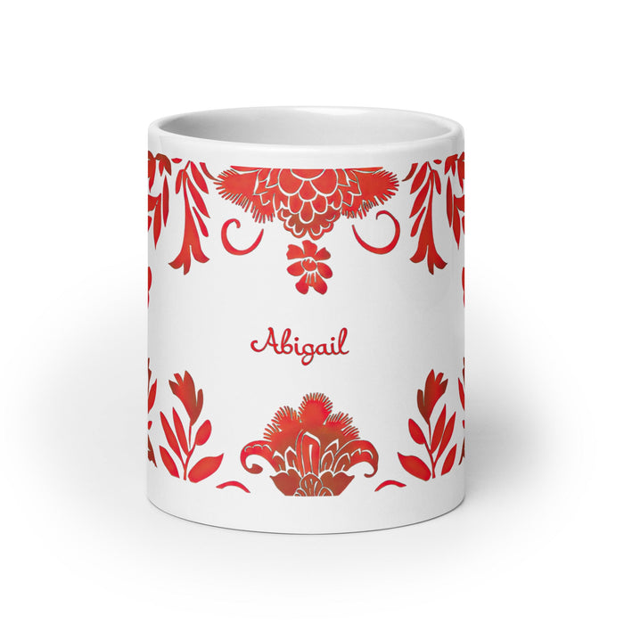 Abigail Exclusive Name Art Piece Home Office Work Coffee Mug Mexican Spanish Pride Gift Cup One - Of - A - Kind Calligraphy White Glossy Mug | A23 - Mexicada