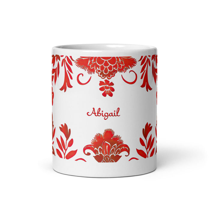 Abigail Exclusive Name Art Piece Home Office Work Coffee Mug Mexican Spanish Pride Gift Cup One - Of - A - Kind Calligraphy White Glossy Mug | A23 - Mexicada