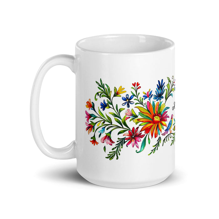 Abigail Exclusive Name Art Piece Home Office Work Coffee Mug Mexican Spanish Pride Gift Cup One - Of - A - Kind Calligraphy White Glossy Mug | A24 - Mexicada